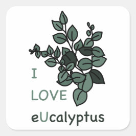 I LOVE eUcalyptusシール スクエアシール