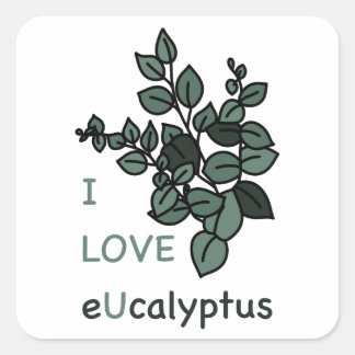 I LOVE eUcalyptusシール スクエアシール