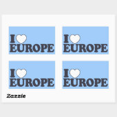 I LOVE EUROPEカスタムスタンプ 長方形シール (シート)