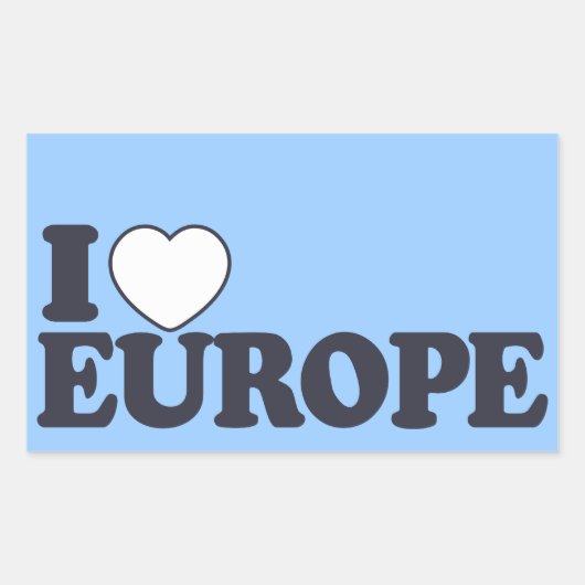 I LOVE EUROPEカスタムスタンプ 長方形シール (正面)