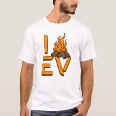 I Love EV Camping Campfire Tシャツ (正面)