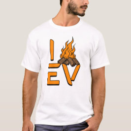 I Love EV Camping Campfire Tシャツ