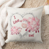 I Love Eweピンククッションのカスタマイズ クッション (ブランケット)
