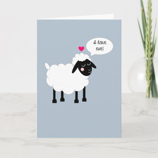 I Love Ewe Anniversary Card カード (正面)