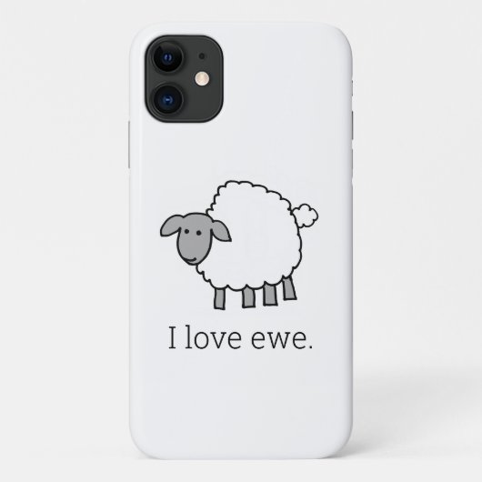 I Love Ewe Sheep Phone Case Case-Mate iPhoneケース (裏面)