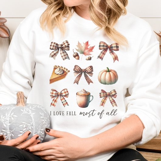I Love Fall Most of All, 秋の気品ある女性用 スウェットシャツ