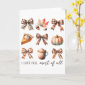 I Love Fall Most Of All Fall Season Thanksgiving  カード (黄色い花)