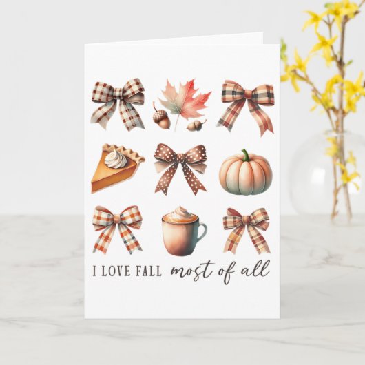 I Love Fall Most Of All Fall Season Thanksgiving  カード (黄色い花)