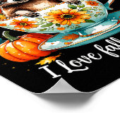 I Love Fall Most Of All Raccoon Autumn Gift  ポスター (角)