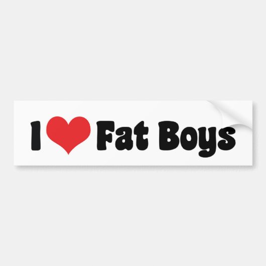 I Love Fat Boys Bumperステッカー バンパーステッカー (正面)