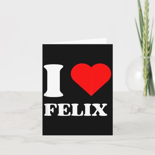 I Love Felix I Heart Felix Name Y2k Valentines Day カード (正面)