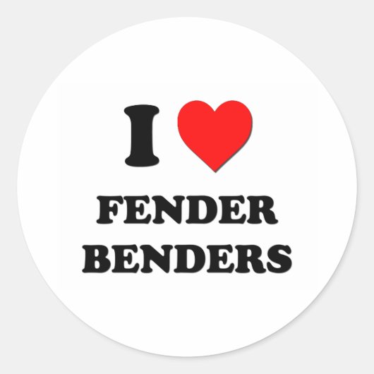 I Love Fender Benders ラウンドシール (正面)