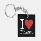 I Love ❤️ Finance – 財務部 – Keychain キーホルダー (正面左)