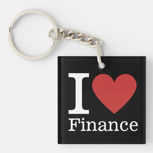 I Love ❤️ Finance – 財務部 – Keychain キーホルダー (正面)