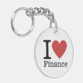 I Love ❤️ Finance – 財務部 – Keychain キーホルダー (正面左)
