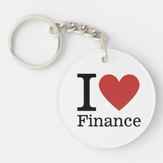 I Love ❤️ Finance – 財務部 – Keychain キーホルダー (正面)