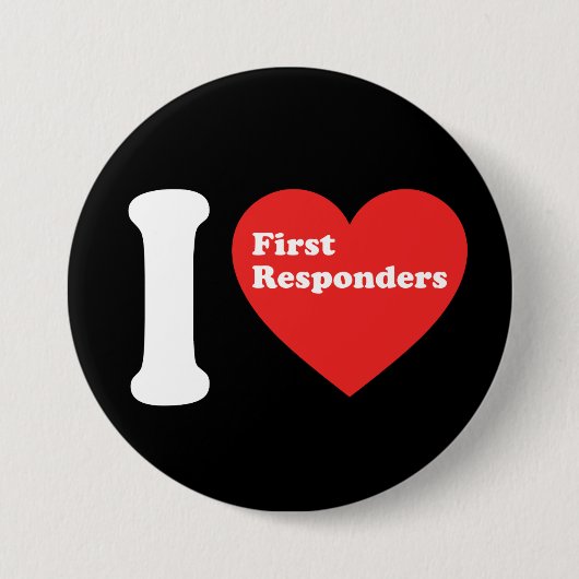 I Love First Responders 缶バッジ (正面)