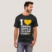 I Love Fission Chips and Yellow Cake Nuclear Engin Tシャツ (正面フル)