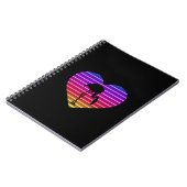 I Love Flamingos 80sレトロハートサンセット ノートブック (左側)