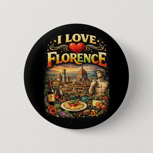 I Love Florence 缶バッジ (正面)