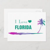 I Love Florida カラフル Greenはがき ポストカード (正面/裏面)