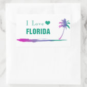 I Love Florida カラフル Green Rectangularステッカー 長方形シール (バッグ)