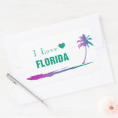 I Love Florida カラフル Green Rectangularステッカー 長方形シール (封筒)