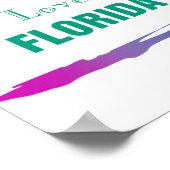 I Love Florida Colorful Green Poster ポスター (角)