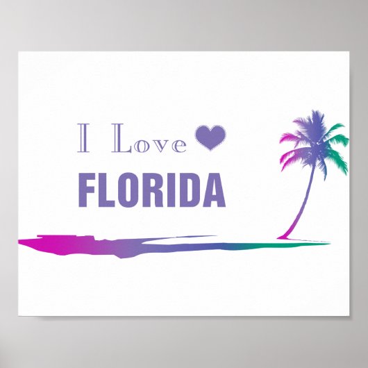 I Love Florida Colorful Purple ポスター (正面)