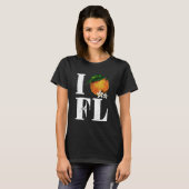 I Love Florida Orange Fruits States American Tシャツ (正面フル)