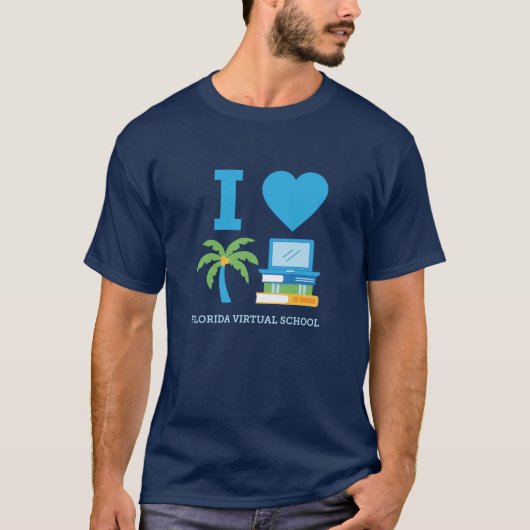 I Love Florida Virtual School, Navy T-Shirt Tシャツ (正面)