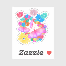 I Love Flowers. Butterfly Dream シール