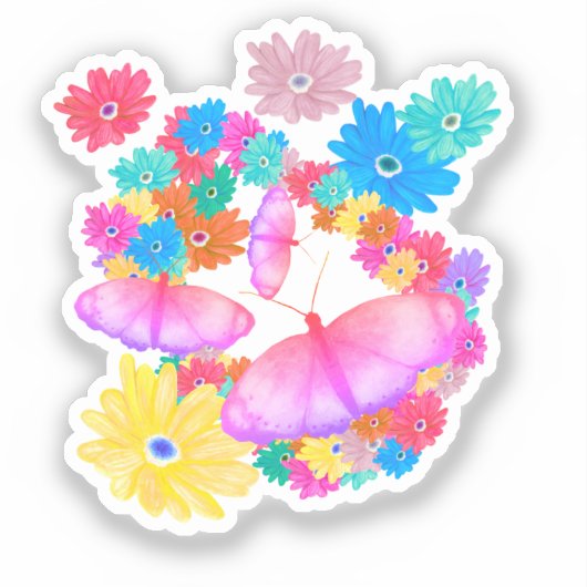 I Love Flowers. Butterfly Dream シール (正面)