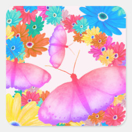 I Love Flowers. Butterfly Dream スクエアシール
