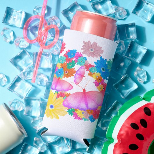 I Love Flowers. Butterfly Dream スリム缶クーラー (インサイチュ 夏)