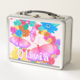 I Love Flowers. Butterfly Dream メタルランチボックス