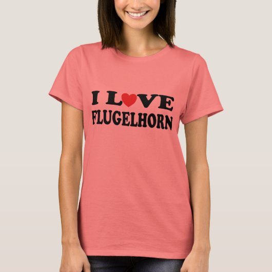 I Love Flugelhorn Music Gift Tシャツ (正面)