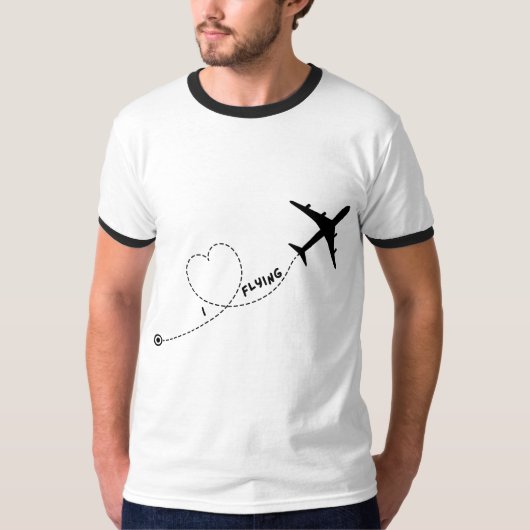 I Love Flyin – 航空&飛行機のマニア向けギフト Tシャツ (正面)