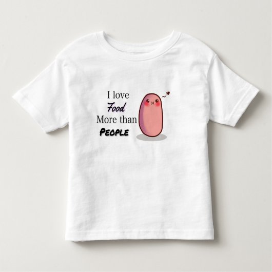 I LOVE FOOD MORE THAN PEOPLE "kawaii Potato" トドラーTシャツ (正面)