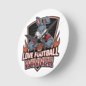 I love football ラウンド壁時計 (傾斜)