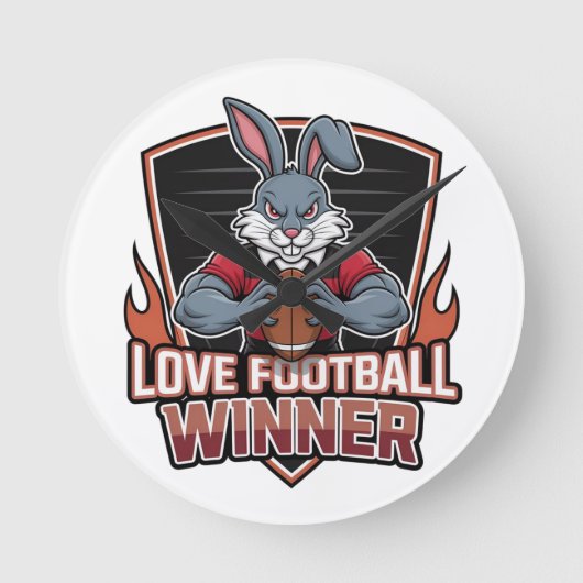 I love football ラウンド壁時計 (正面)