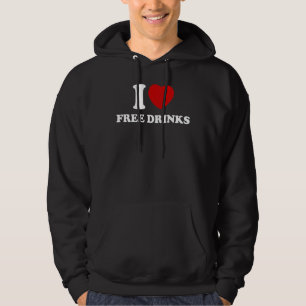 I Love Free Drinks Pun Innuendo飲みヴィンテージ パーカ