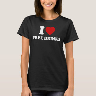 I Love Free Drinks Pun Innuendo飲みヴィンテージ Tシャツ