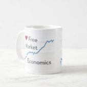 I Love Free Market Economics(自由市場経済学が好きおもしろい) コーヒーマグカップ (正面左)