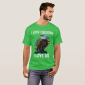 I Love Freedom I Love US American Bald Eagle vinta Tシャツ (正面フル)