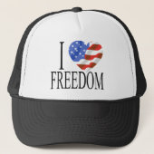 I Love Freedom US Flag American Free キャップ (正面)