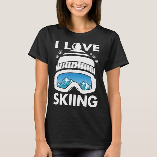 I Love Freestyle Skiing Googles Ski Poles Goggles  Tシャツ (正面)