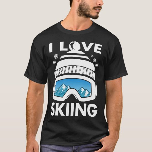 I Love Freestyle Skiing Googles Ski Poles Goggles  Tシャツ (正面)