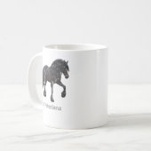 I Love Friesians Black Friesian Draft Horse Lovers コーヒーマグカップ (正面左)