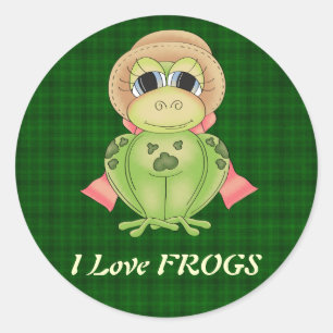 I Love FROGSステッカー ラウンドシール